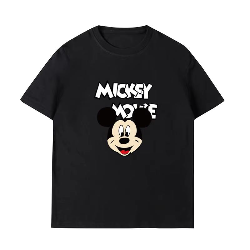 Summer New Cartoon Disney Mickey Mouse Print Couple T-shirt For Men Women Short-sleeved O-neck Tees Casual Sports Oversized  Top