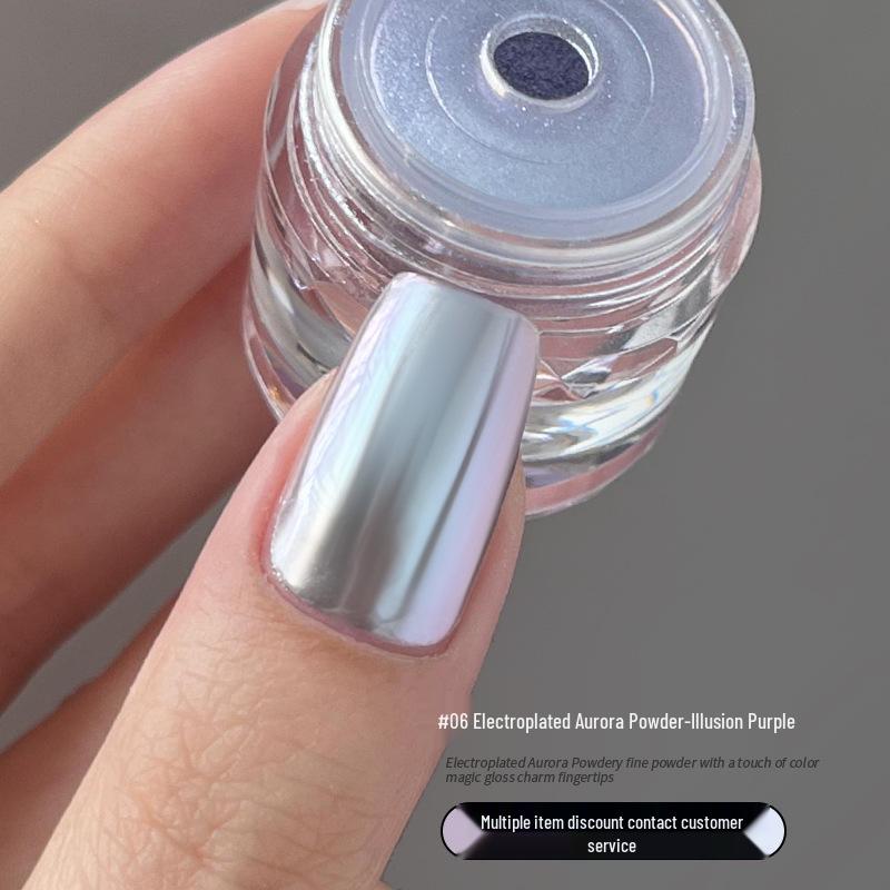 KaSi Nail Art Aurora Mirror Powder - High-Shine Whitening Glitter for Luxurious Nail Decoration