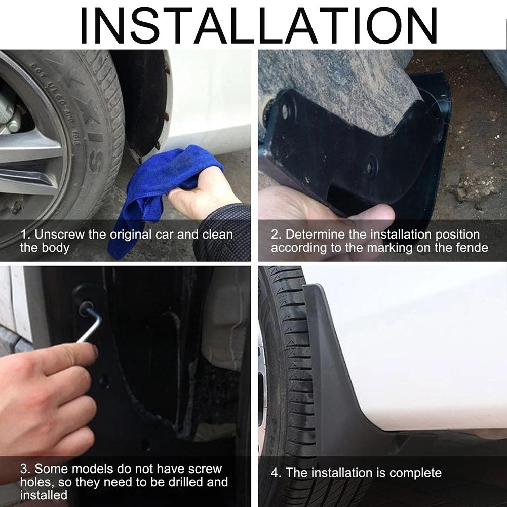 Front Rear Flaps Car Mud Flaps Decorative And Protective Accessory Easy Installation Process Easy Installation Mud Flaps