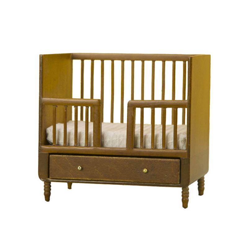 1:12 Dollhouse Miniature Bed European Style Double Bed Home Bedroom Furniture Model Decor Toy Doll House Accessories