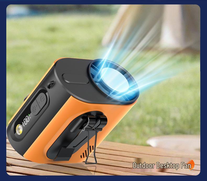 2026 Portable Cross-Body Waist Fan with LED Light - Long-Lasting, Clip-On Outdoor Fan