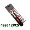 1 Set of Socket Wrenches, a 12-Piece Auto Repair Combination Tool Set Suitable for Automotive Repair and Industrial Use, Requires Self-Assembly, Idea