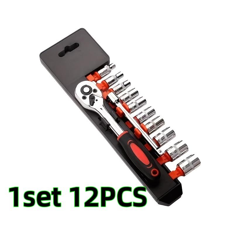 1 Set of Socket Wrenches, a 12-Piece Auto Repair Combination Tool Set Suitable for Automotive Repair and Industrial Use, Requires Self-Assembly, Idea
