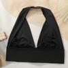 Plus Size European/American Halter Neck Backless Bra with Front Buckle