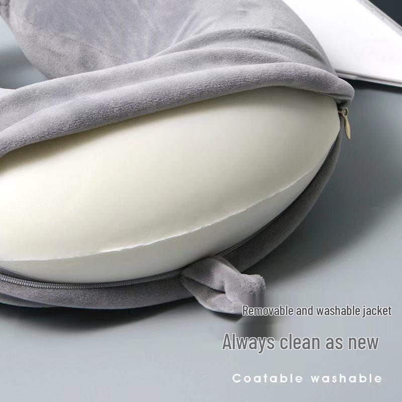 Solid Color U-Shaped Neck Pillow for Travel, Car, Office, or Napping - Cervical Support & Customizable Gift Option