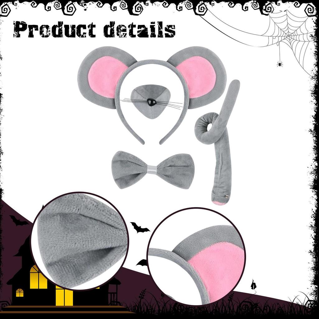 Cute Mouses Ears Headband Animal Dress for Halloween Festival