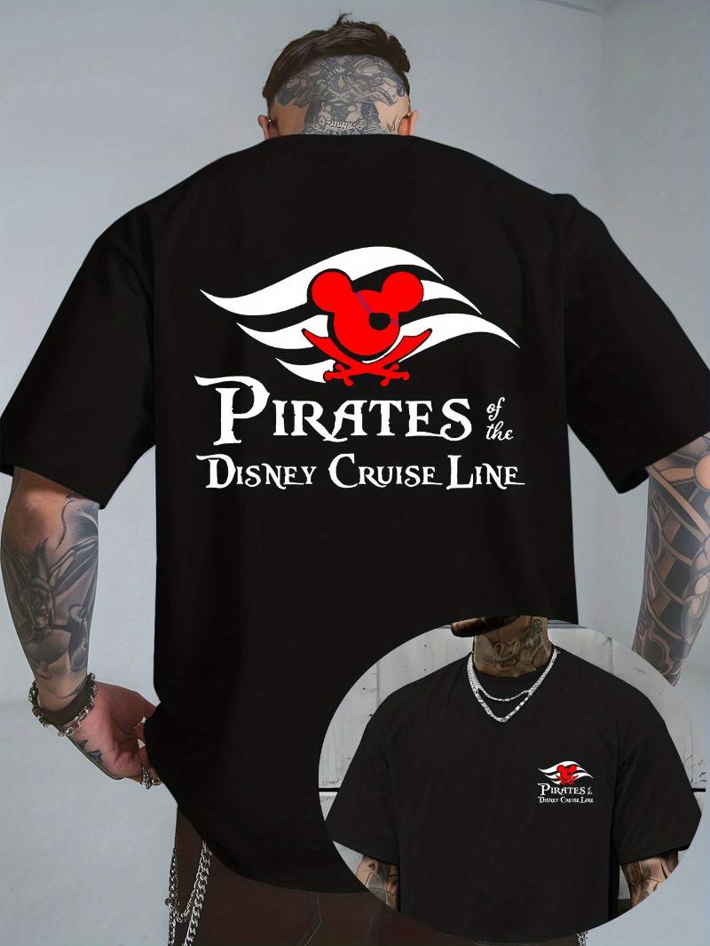 

Disney Pirates Theme Disney Cruise Printed Men s T-shirt, Round Neck Casual Comfortable Breathable Lightweight Fashion Men s Top 4XL