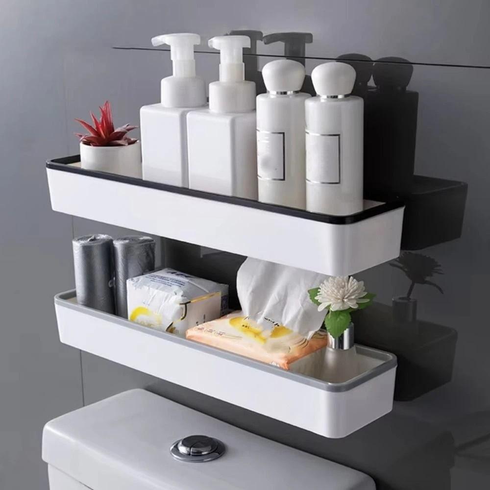 Space-Saving Wall Hanging Rack No-Drill Bathroom Storage Rack Organizer Above Toilet Rack Bathroom