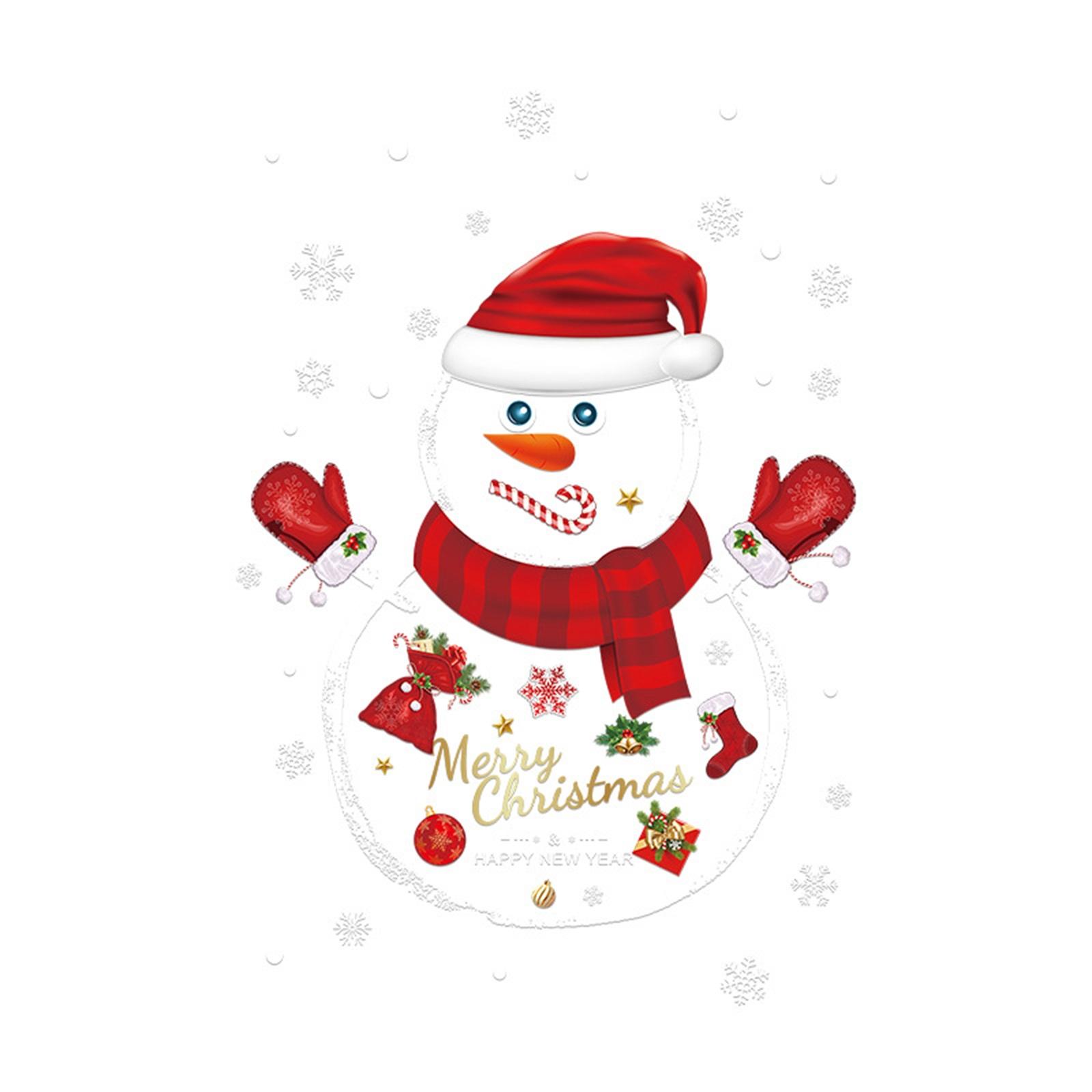 

Рождественские декоративные стеклянные наклейки, прозрачные наклейки на окна со снеговиком и рождественской елкой, декоративное оформление сцены для создания атмосферы One Size