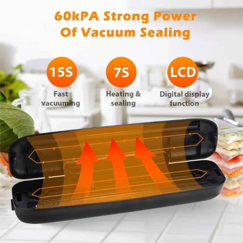 Automatic Vacuum Sealer Machine for Food Storage with 10 Free Vacuum Bags | Household Food Sealing Packaging 220V