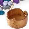 Yarn Bowl Wooden Cute Cat Shape Holder Dispenser Crochet   Storage Supplies