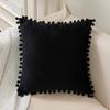 Solid Color Fur Ball Pillow Cover, Velvet Cushion Cover, Sofa Bed Pillow Cover, Nordic Home Chair