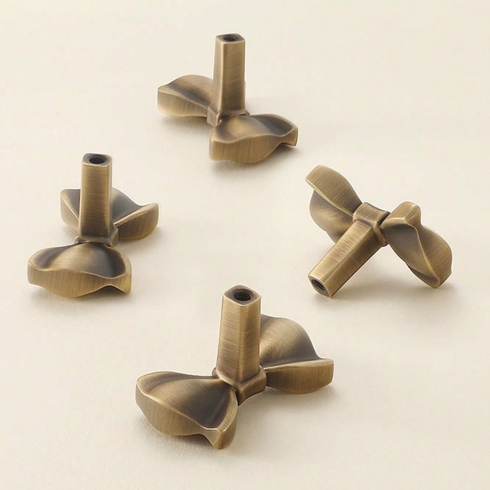 Brass Bow Drawer Pulls - Stylish Cabinet Door Handles for Home Decor Hardware Knobs and Drawer Cabinet Door Handles