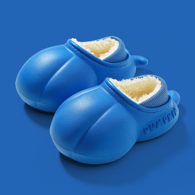 upper waterproof children's cotton drag girl middle and small children's non-slip plush slippers winter indoor warm bag root cotton classmate male