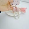 Cute Bowknot Keychain Pendant Fashionable Beaded Phone Charm for Case Decoration