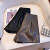 Women's 2025 PU Leather Wide-Leg Boot Pants: High Waist, Slimming, Casual Autumn/Winter Shorts