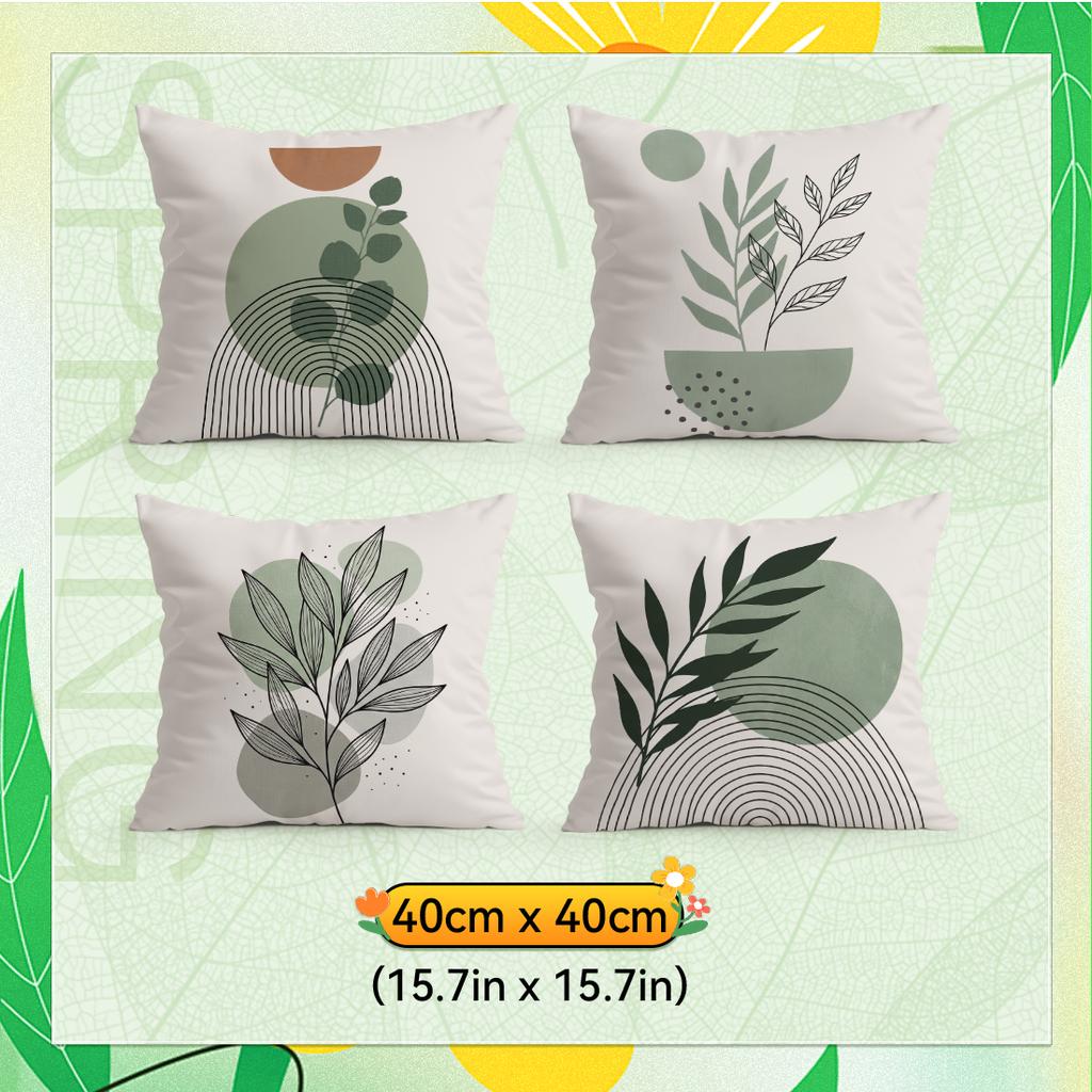 Abstract Leaves And Geometric Cushion Covers Pillowcase Home Decor Bedroom Sofa Cushion Cover Living Room Car Home Decor
