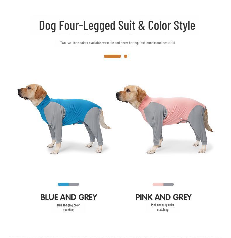 Letní kombinéza pro mazlíčky proti vypadávání srsti: Prodyšný, čtyřnohý domácí obleček pro velké psy