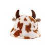 Autumn and winter new cow print horn fisherman hat female print Korean fashion plush thickened warm basin hat