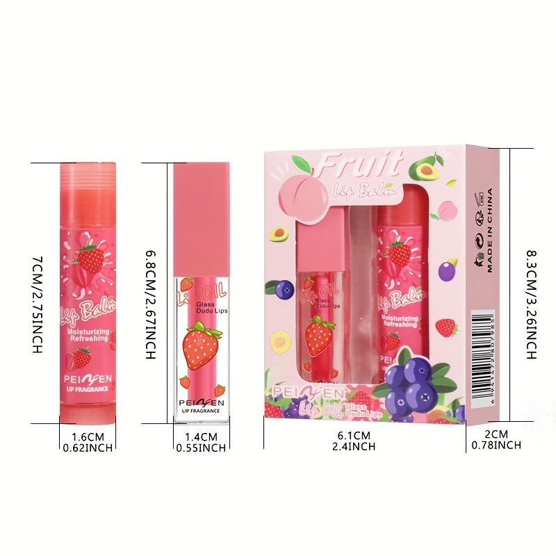 2Pcs/set Day Night Set Moisturizing Lip Balm Lip Gloss Hydrating Moisturizing Anti-Dry Anti Crack Lip Skin Care
