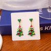 Merry Christmas Fashion Snowflake Boots Long Tassel Dangle Earrings For Women Shiny Zircon Snowman Xmas Tree Earring Jewelry