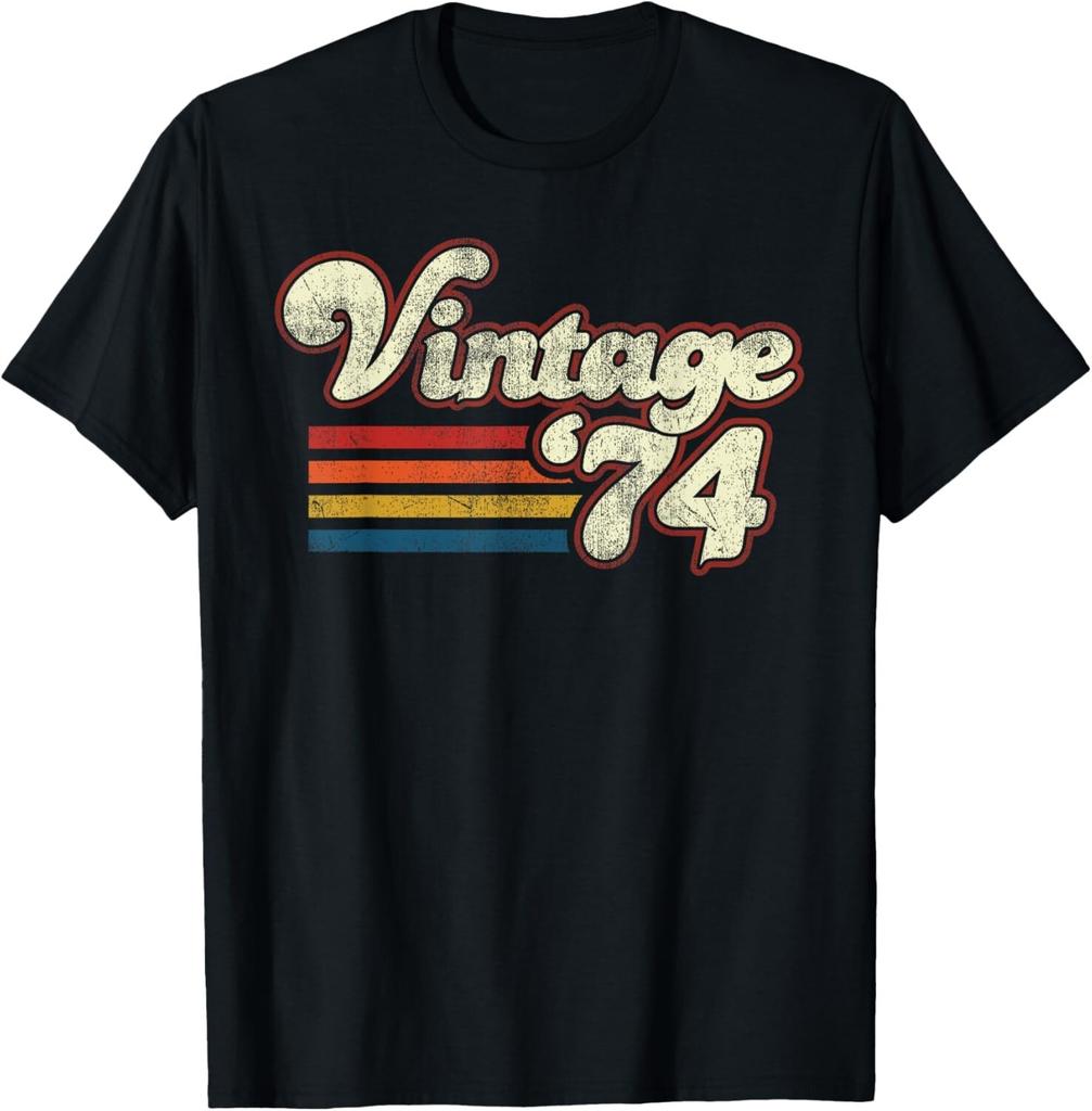 T-shirts d'anniversaire vintage 1974 Cadeau T-shirt unisexe