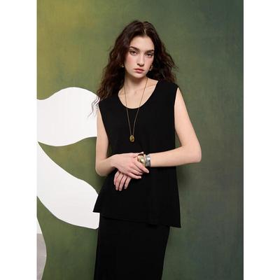 Sleeveless Knit Pullover and Skirt Set
