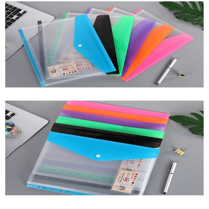 12pcs Expandable Binder Pocket A4 Clear Plastic Envelopes 11-hole Binder Document Contract Bag Clip