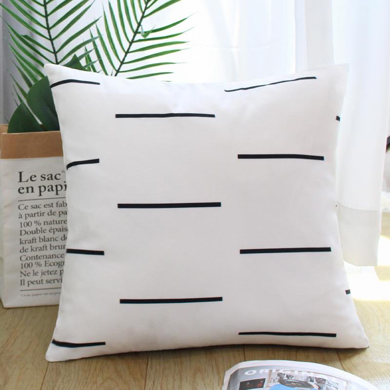 Geometric Line Pillow Cover for Living Room Sofa Back Cushion Cover Cushion Short Plush Car Pillow