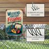 Vintage Fishing Beer Tin Sign 8x12 Inch Metal Wall Art Rustic Pub Garage Decor