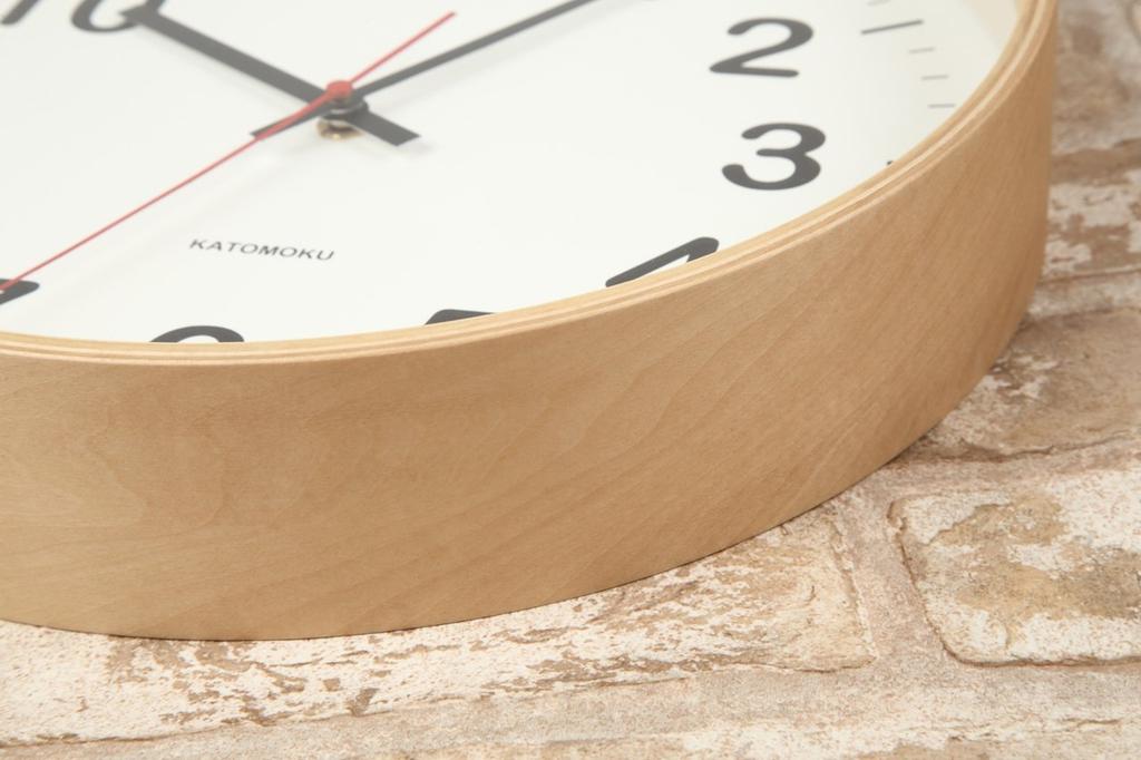 KATOMOKU Plywood Clock 2 Wall Clock with Continuous Second Diameter Cm Radio km-42MRCS Hand, 25.2 (SKP Clock)