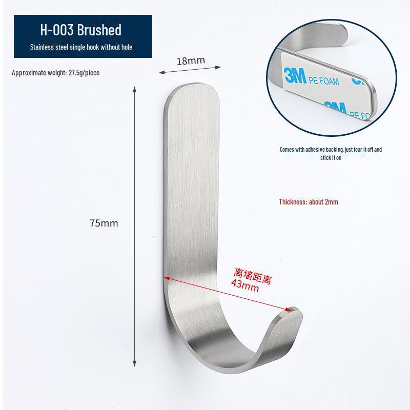 304 Stainless Steel Black Clothes Hook for Bathroom and Kitchen