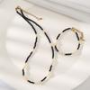 Special-Shaped Baroque Freshwater Pearl Black Spinel Necklace Niche Temperament Retro Black Crystal Collarbone Chain Women