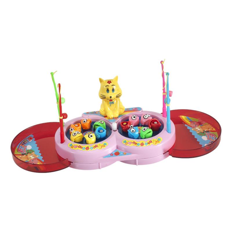 

1 Set Kids Birthday Gifts Magnetic Small Fish Wind-up Clockwork Toys Mini Fishing Machine Parent-child Game