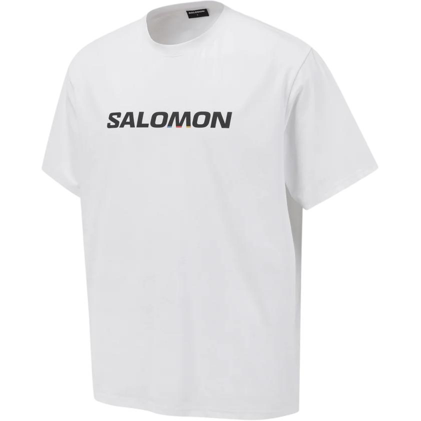 Salomon Logo Round Neck Loose T-Shirt Men Tops White C28059
