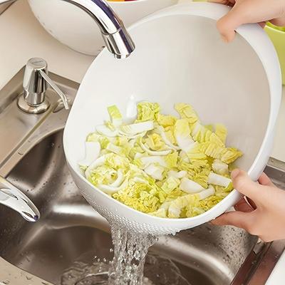 1pc Modern Plastic Kitchen Strainer Basket - Multi-Purpose Food Drain Basket for Fruits, Vegetables, Rice & Grains