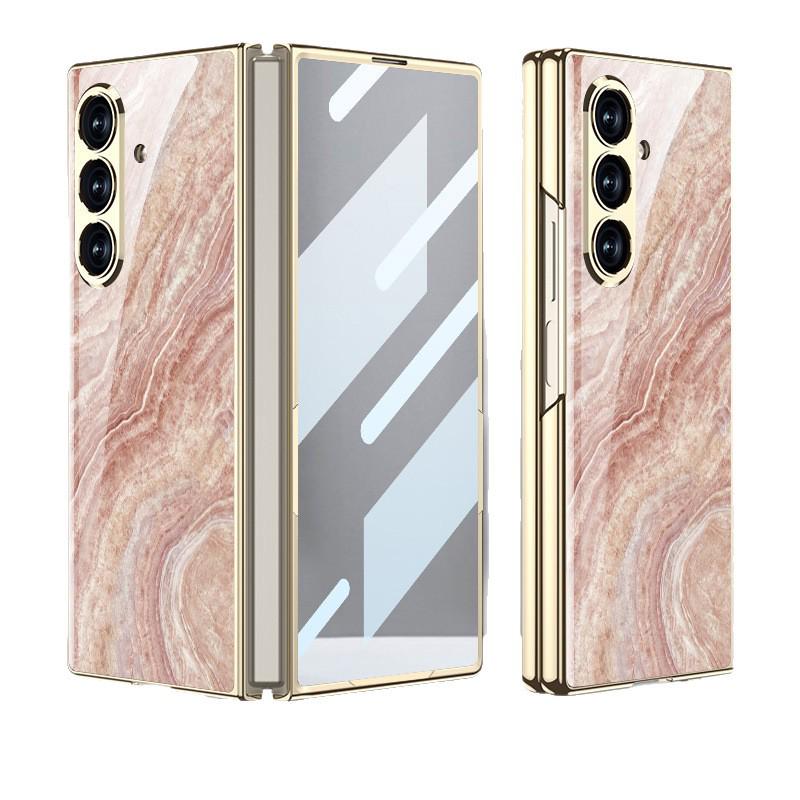 Samsung Z Fold7 Marble Folding Case: Stylish & Trendy Glass Cover for Women
