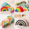 Montessori Mini Rainbow Building Block Stacking Game Kids Balance Sensory Toy Wooden Crafts Fine Motor Training Educational Toys