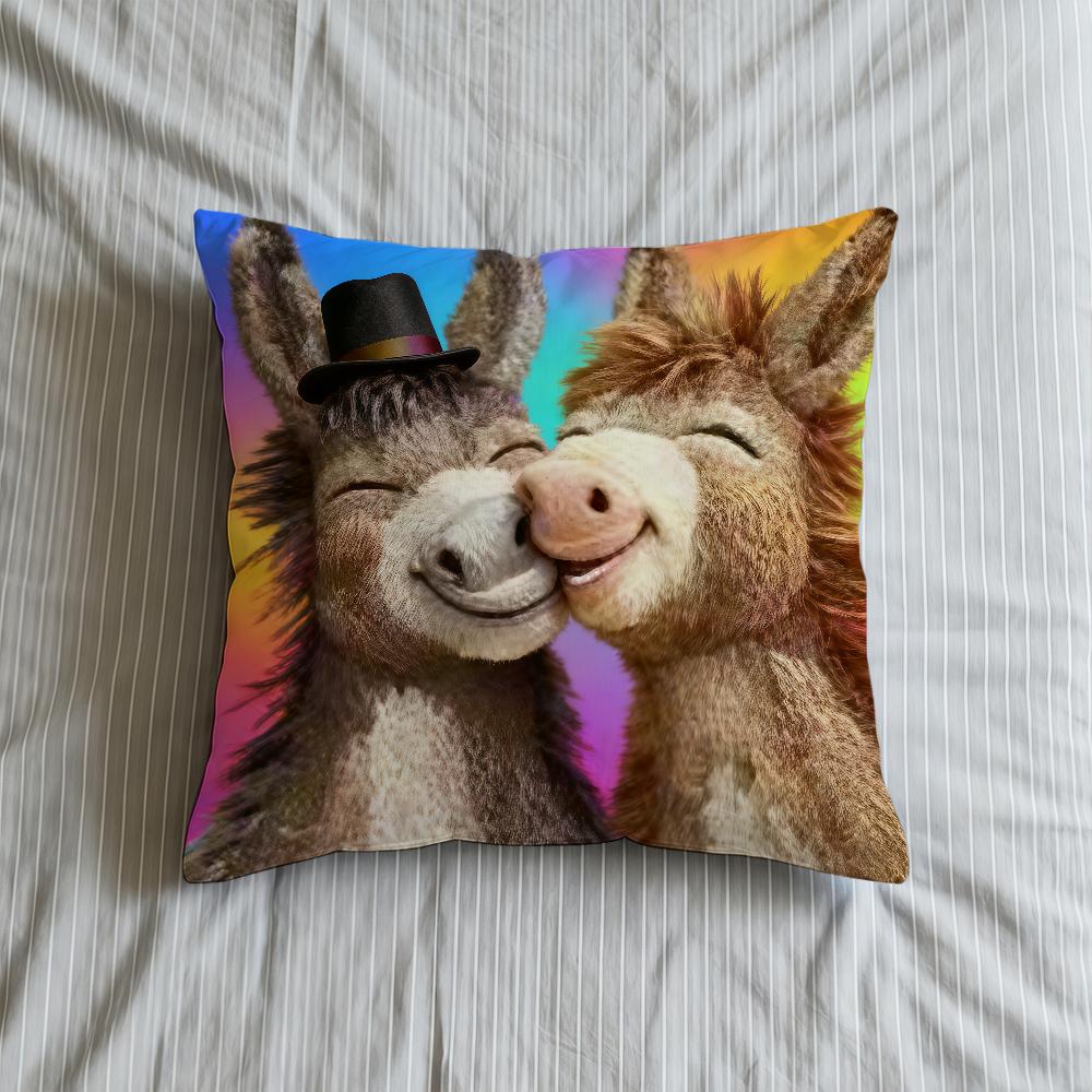 Cushion Cover Donkey Soft Case For Sofa Living Room Home Comfortable Office Plush Decor Protective Pillow Covers
