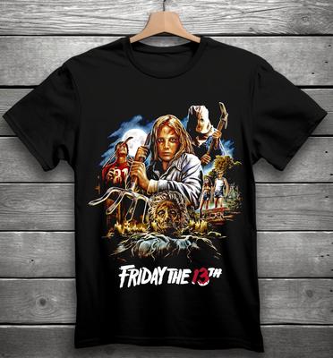 Friday The 13th Movie Horror T-Shirt Black S-3XL Unisex T-Shirt