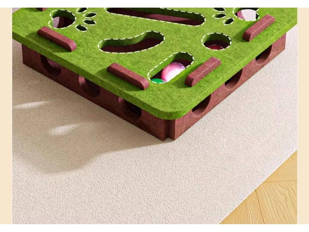 Cat Maze Toy: Educational Self-Entertainment Box with Teaser Bell Ball for Kittens and Young Cats