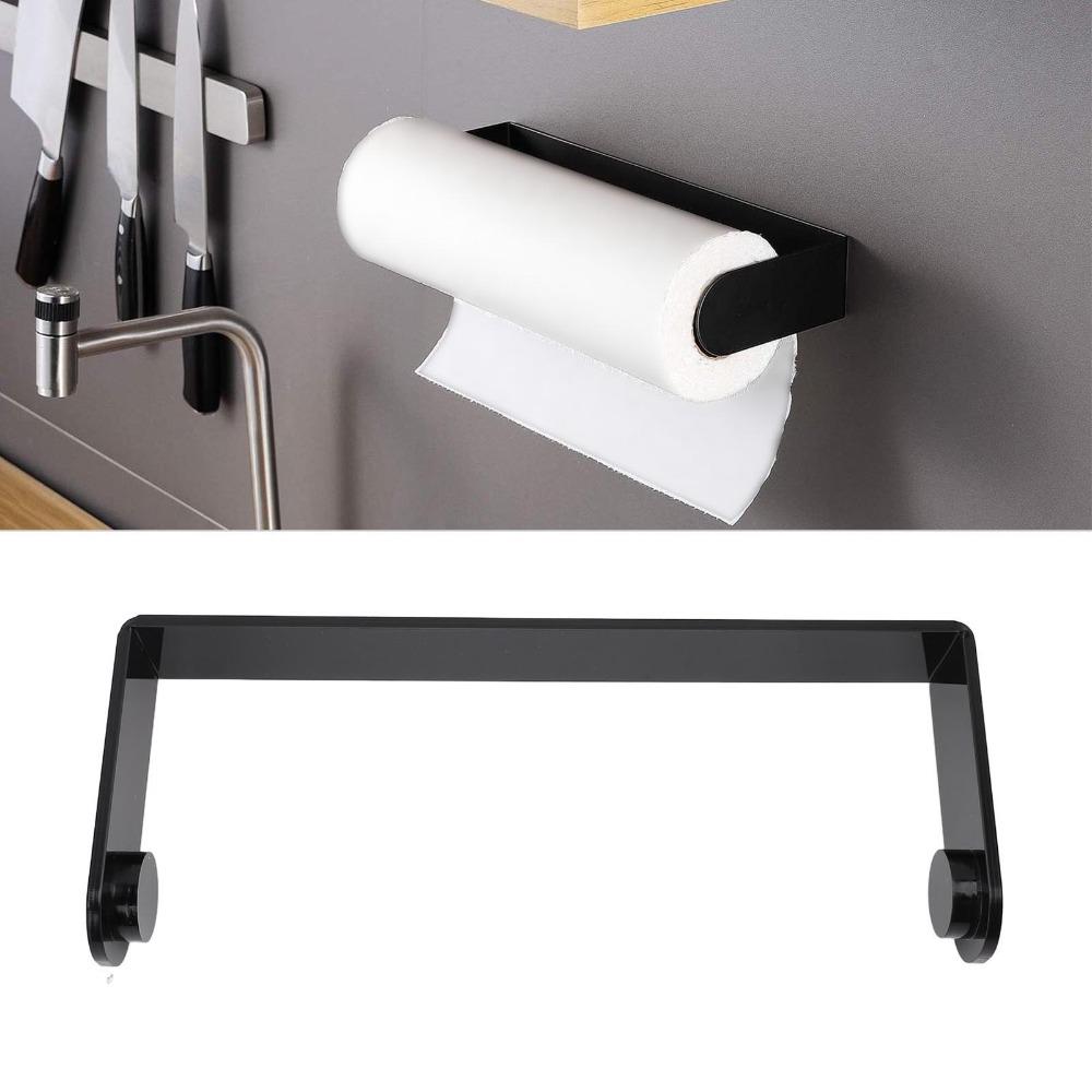 Acrylic Paper Towel Holder Self Adhesive Paper Towel Rack Kitchen Bathroom Laundry Room