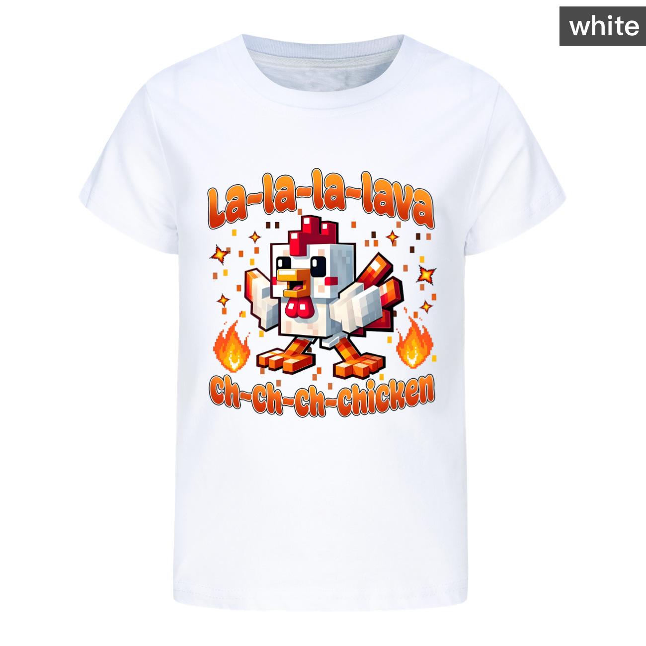 

STEVE S LAVA CHICKEN Kids Clothes Cartoon Summer Baby Girls Cotton Short Sleeve Outerwear Fashion Boys T Shirt Children Clothes 110