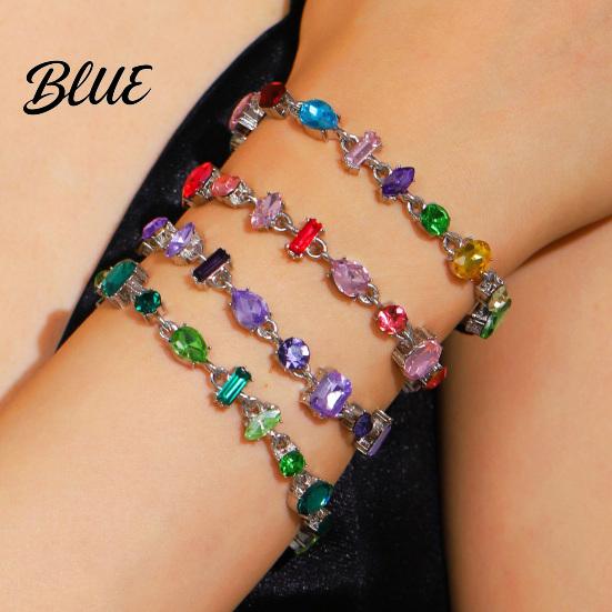 Delicate Chain Bracelet Women Irregular Cubic Zirconia Inlaid Adjustable Length
