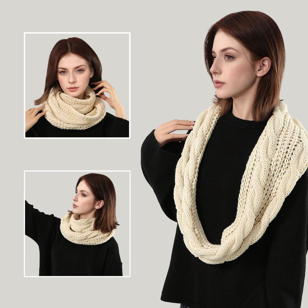 Versatile Neck Warmer Soild Circle Loop Sccarf New Winter Knitted Ring Scarf Woman Men Thick Neckerchief Windproof Muffler Scarf