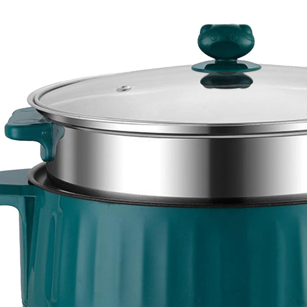 Electric Cooking Pot Nonstick Portable Skillet for Pasta Eggs Green