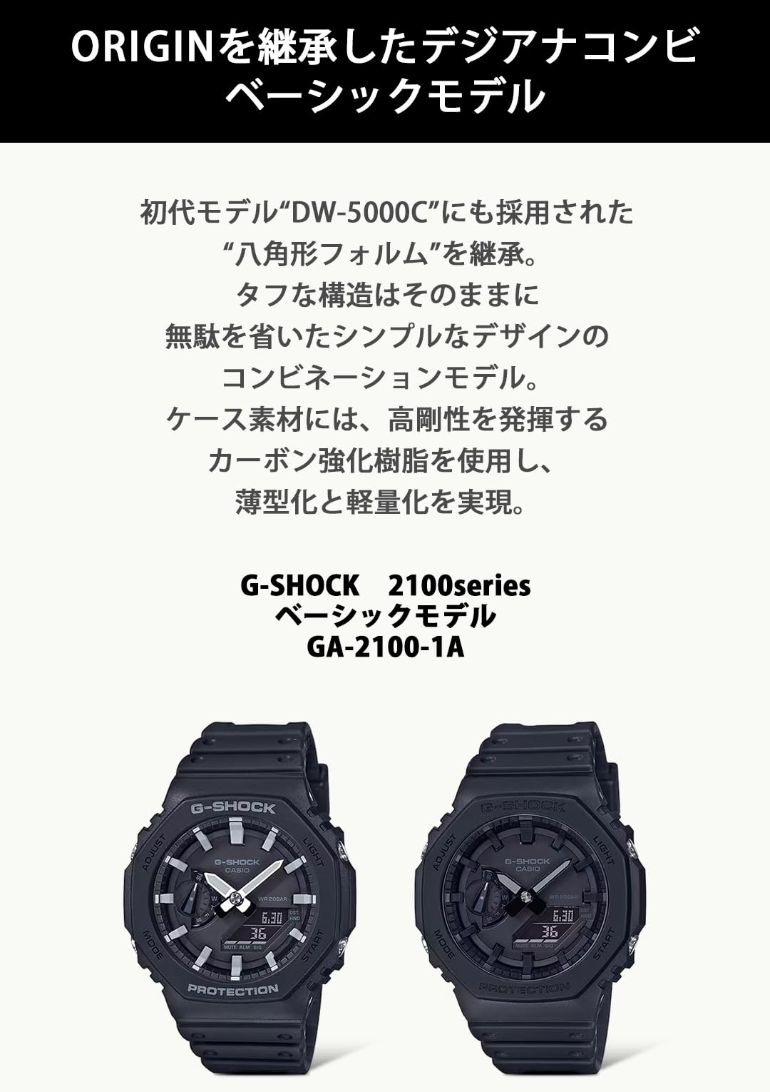 Casio] Часы G-Shock GA-2100-1A1JF Мужские Черные – купить по