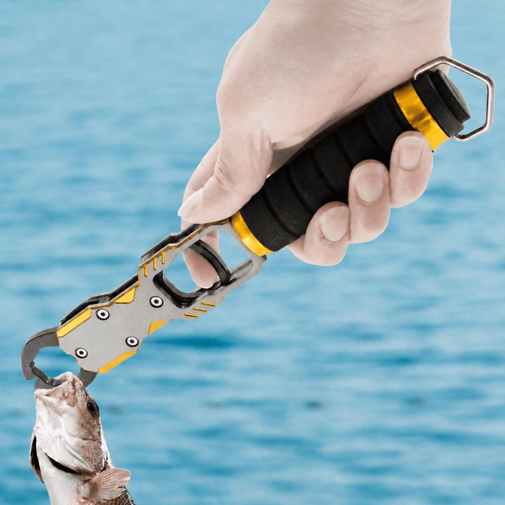 360° Swivel Non-Slip Handle Fishing Grabber Aluminum Alloy Fish Holder  Saltwater Fishing золотой