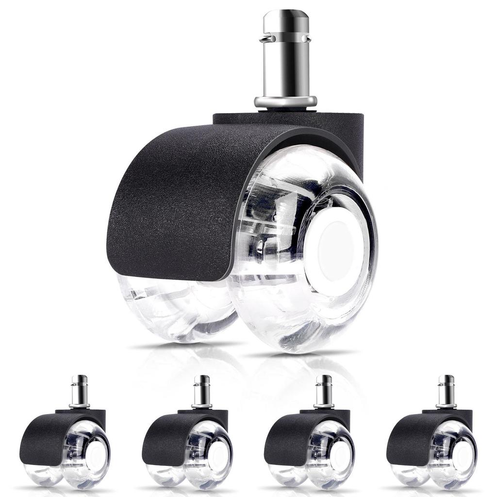 (Set of 5) Office Chair Casters Wheels, 2 Inch Heavy Duty Mute Chair Wheels Replacement- Universal Fit Wheels for Office Chair