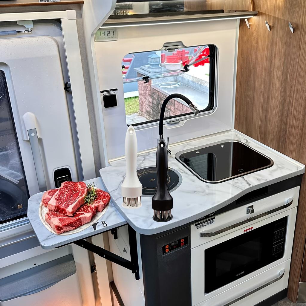 2pcs RV Kitchen Meat Tenderizer, RV Camping Kitchen Tool, Stainless Steel Meat Tenderizer, Suitable for Home Kitchen Scenes